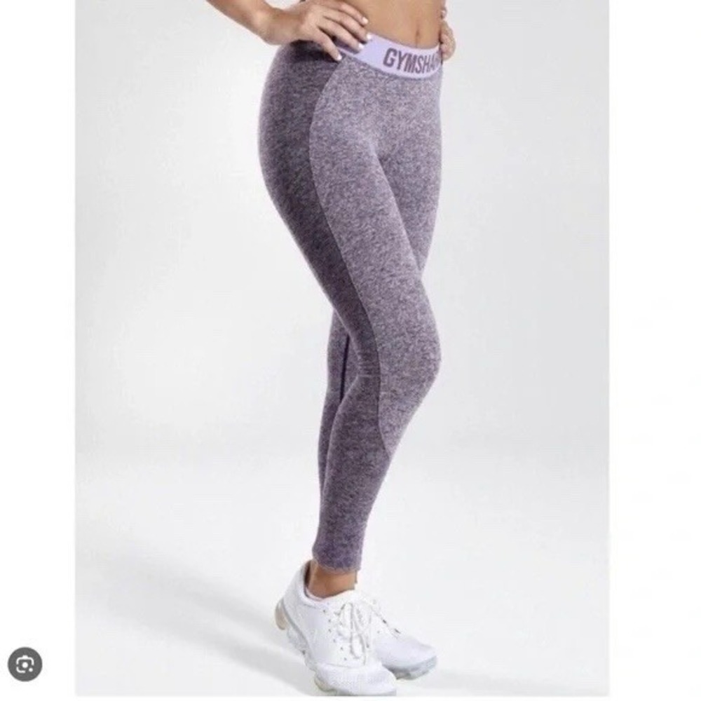 Gymshark‎ Women's Flex Purple Lilac Marled Seamless Leggings XS Gym Athletic